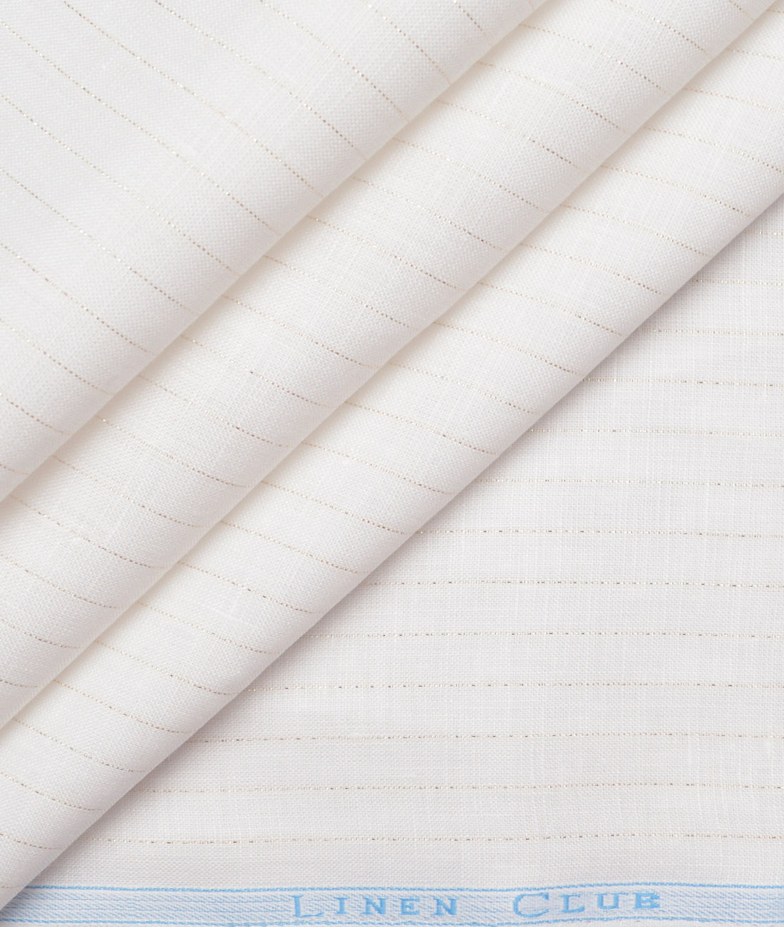 Linen Club 60 LEA European Linen Striped Shirting Fabric (White) Linen Club 60 LEA European Linen Striped Shirting Fabric (White)