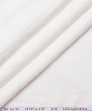 Arvind 70 LEA Irish Linen Solids Shirting Fabric (White)