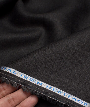 Burgoyne 60 LEA Irish Linen Solids Shirting Fabric (Jet Black)