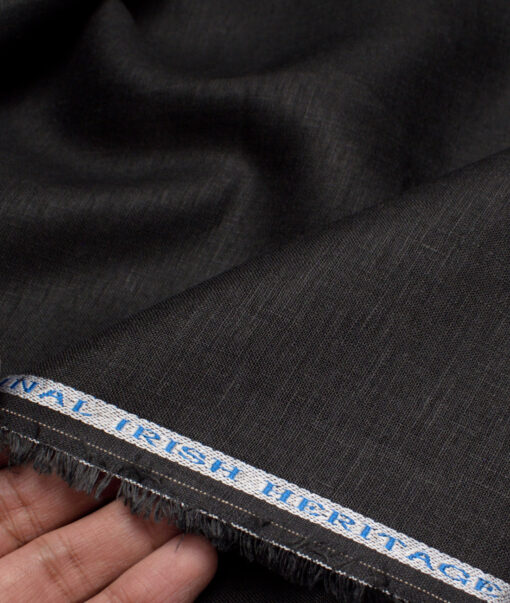 Burgoyne 60 LEA Irish Linen Solids Shirting Fabric (Jet Black)