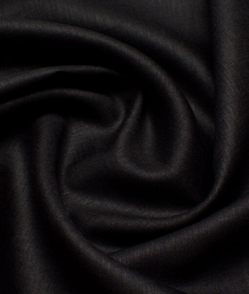 Burgoyne 60 LEA Irish Linen Solids Shirting Fabric (Jet Black)