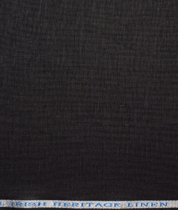 Burgoyne 60 LEA Irish Linen Solids Shirting Fabric (Jet Black)