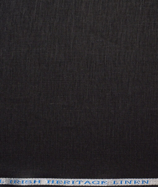 Burgoyne 60 LEA Irish Linen Solids Shirting Fabric (Jet Black)