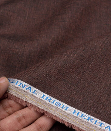 Burgoyne 60 LEA Irish Linen Self Design Shirting Fabric (Dark Brown)
