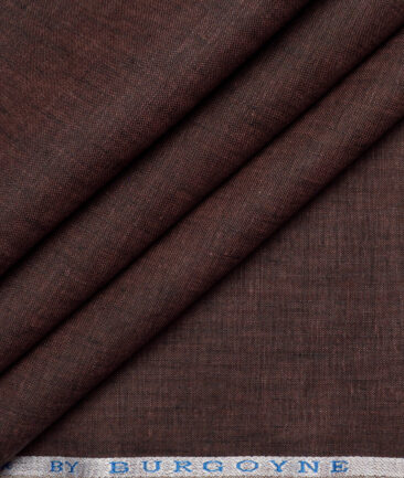 Burgoyne 60 LEA Irish Linen Self Design Shirting Fabric (Dark Brown)