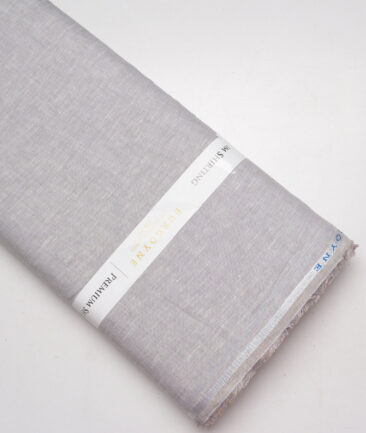 Burgoyne 60 LEA Irish Linen Self Design Shirting Fabric (Light Grey)