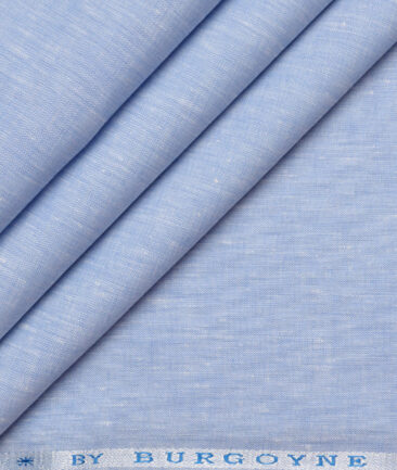 Burgoyne 60 LEA Irish Linen Self Design Shirting Fabric (Light Blue)