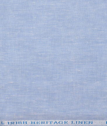 Burgoyne 60 LEA Irish Linen Self Design Shirting Fabric (Light Blue)