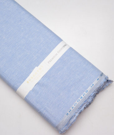 Burgoyne 60 LEA Irish Linen Self Design Shirting Fabric (Light Blue)