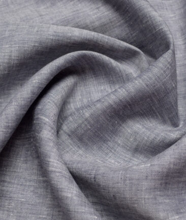 Burgoyne 60 LEA Irish Linen Self Design Shirting Fabric (Medium Grey)