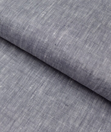 Burgoyne 60 LEA Irish Linen Self Design Shirting Fabric (Medium Grey)