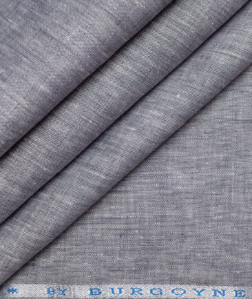 Burgoyne 60 LEA Irish Linen Self Design Shirting Fabric (Medium Grey)