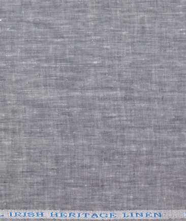 Burgoyne 60 LEA Irish Linen Self Design Shirting Fabric (Medium Grey)