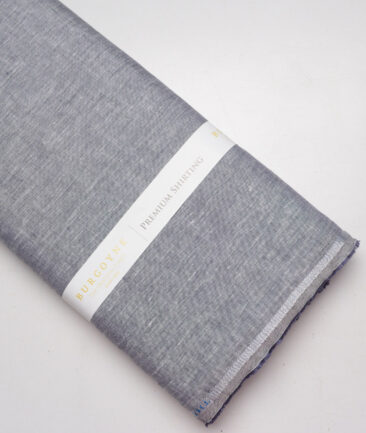 Burgoyne 60 LEA Irish Linen Self Design Shirting Fabric (Medium Grey)