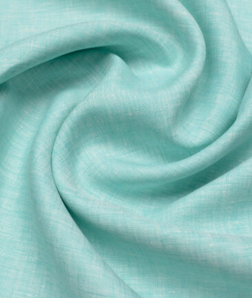 Burgoyne 60 LEA Irish Linen Self Design Shirting Fabric (Turquoise Green)