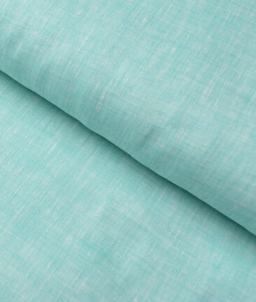 Burgoyne 60 LEA Irish Linen Self Design Shirting Fabric (Turquoise Green)