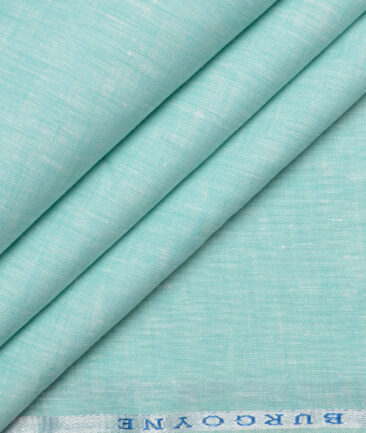 Burgoyne 60 LEA Irish Linen Self Design Shirting Fabric (Turquoise Green)