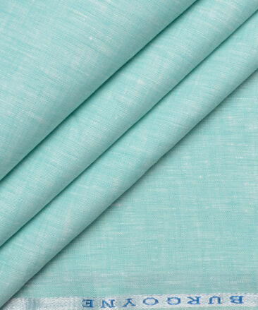 Burgoyne 60 LEA Irish Linen Self Design Shirting Fabric (Turquoise Green)
