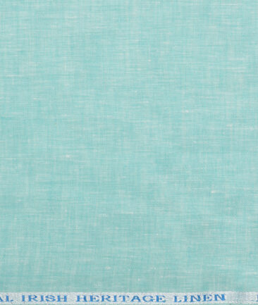 Burgoyne 60 LEA Irish Linen Self Design Shirting Fabric (Turquoise Green)
