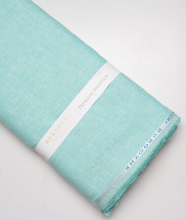 Burgoyne 60 LEA Irish Linen Self Design Shirting Fabric (Turquoise Green)