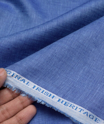 Burgoyne 60 LEA Irish Linen Self Design Shirting Fabric (Twilight Blue)