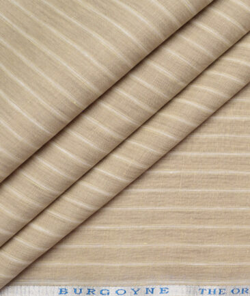 Burgoyne 80 LEA Irish Linen Striped Shirting Fabric (Brown)
