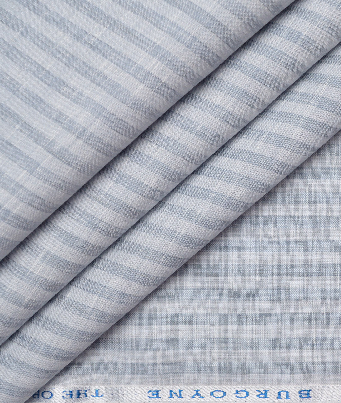 Burgoyne 80 LEA Irish Linen Striped Shirting Fabric (Light Grey) Burgoyne 80 LEA Irish Linen Striped Shirting Fabric (Light Grey)