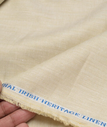 Burgoyne 44 LEA Self Design 100% Linen Suiting Fabric (Beige)