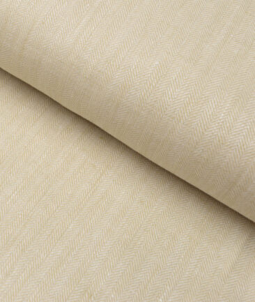 Burgoyne 44 LEA Self Design 100% Linen Suiting Fabric (Beige)