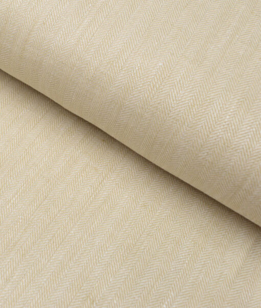 Burgoyne 44 LEA Self Design 100% Linen Suiting Fabric (Beige)