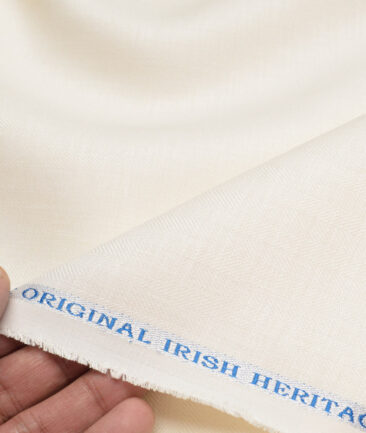 Burgoyne 44 LEA Self Design 100% Linen Suiting Fabric (Cream)