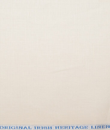 Burgoyne 44 LEA Self Design 100% Linen Suiting Fabric (Cream)