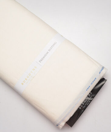 Burgoyne 44 LEA Self Design 100% Linen Suiting Fabric (Cream) - Image 6