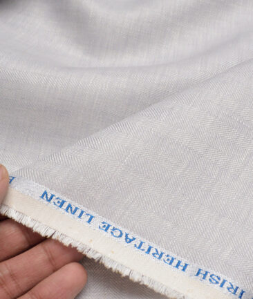 Burgoyne 44 LEA Self Design 100% Linen Suiting Fabric (Light Grey)
