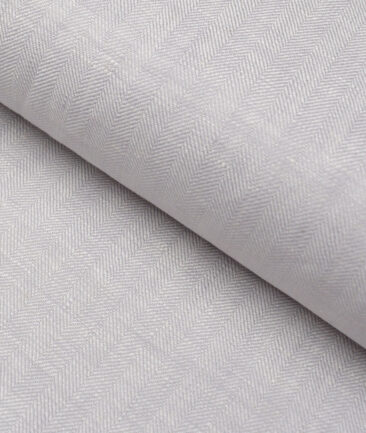 Burgoyne 44 LEA Self Design 100% Linen Suiting Fabric (Light Grey)