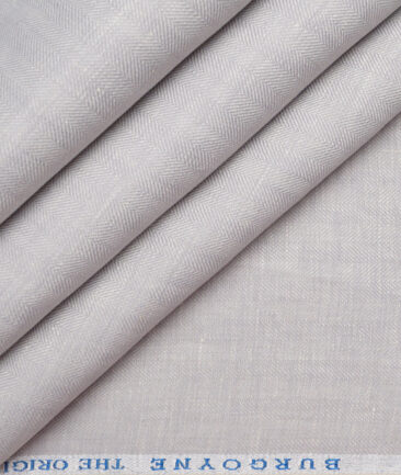 Burgoyne 44 LEA Self Design 100% Linen Suiting Fabric (Light Grey)
