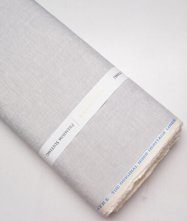 Burgoyne 44 LEA Self Design 100% Linen Suiting Fabric (Light Grey) - Image 6