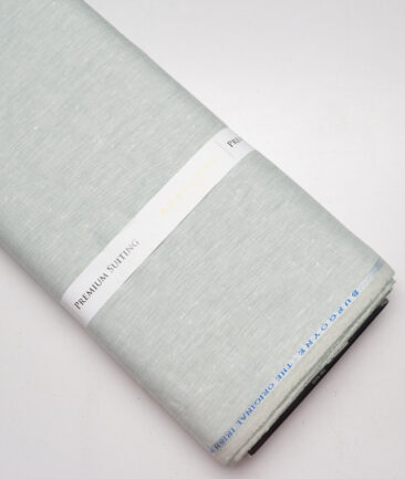 Burgoyne 44 LEA Self Design 100% Linen Suiting Fabric (Surf Crest Green) - Image 6