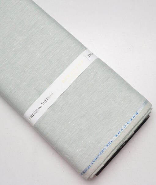 Burgoyne 44 LEA Self Design 100% Linen Suiting Fabric (Surf Crest Green) - Image 6