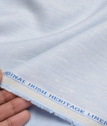 Burgoyne 44 LEA Self Design 100% Linen Suiting Fabric (Sky Blue)
