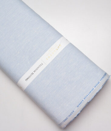 Burgoyne 44 LEA Self Design 100% Linen Suiting Fabric (Sky Blue) - Image 6