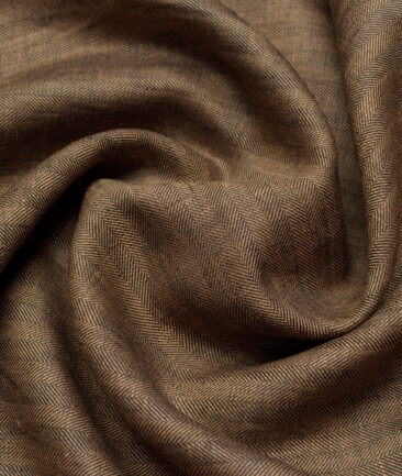 Burgoyne 44 LEA Self Design 100% Linen Suiting Fabric (Tobacco Brown)