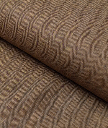 Burgoyne 44 LEA Self Design 100% Linen Suiting Fabric (Tobacco Brown)