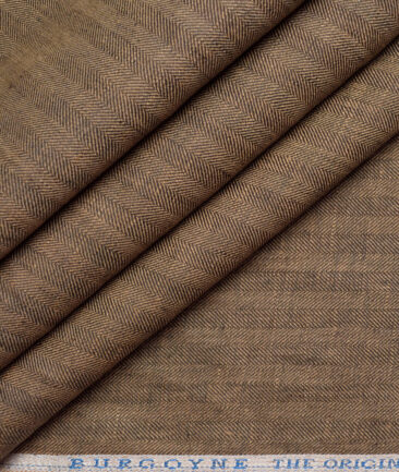 Burgoyne 44 LEA Self Design 100% Linen Suiting Fabric (Tobacco Brown)