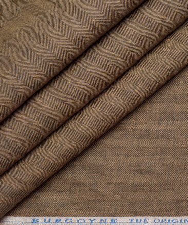 Burgoyne 44 LEA Self Design 100% Linen Suiting Fabric (Tobacco Brown)