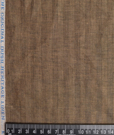 Burgoyne 44 LEA Self Design 100% Linen Suiting Fabric (Tobacco Brown)