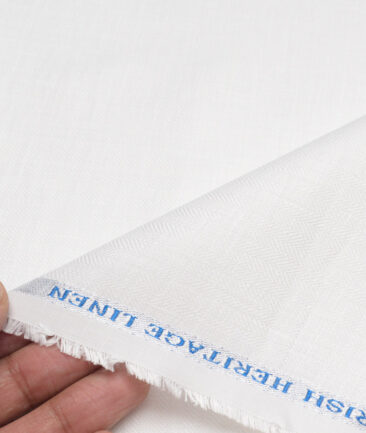 Burgoyne 44 LEA Self Design 100% Linen Suiting Fabric (White)