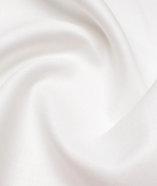 Burgoyne 44 LEA Self Design 100% Linen Suiting Fabric (White)