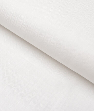 Burgoyne 44 LEA Self Design 100% Linen Suiting Fabric (White)