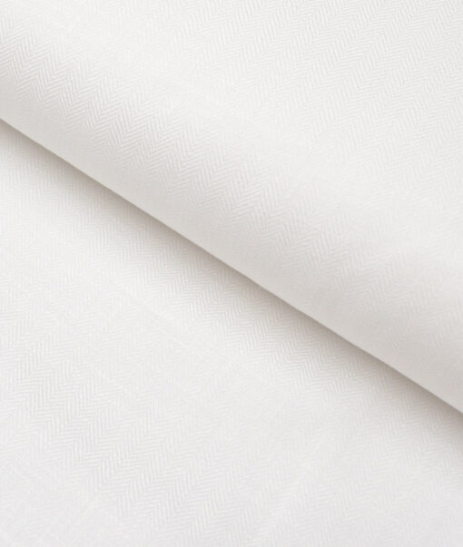 Burgoyne 44 LEA Self Design 100% Linen Suiting Fabric (White)